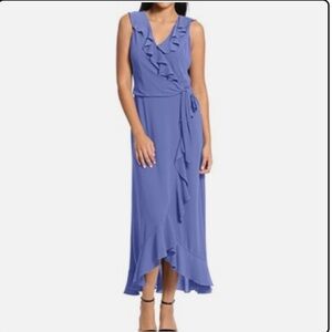 London Times High Low Blue Dress